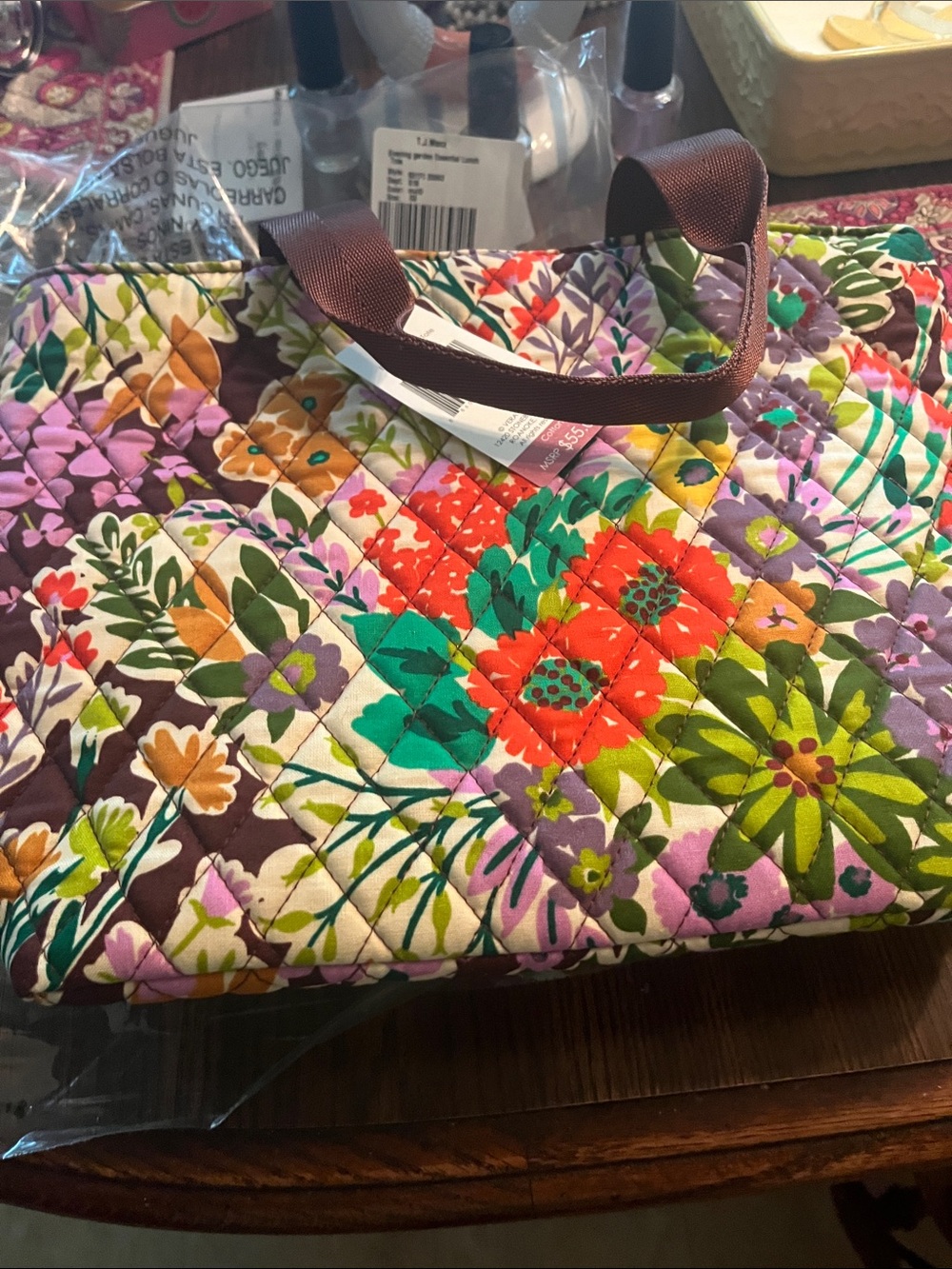 Multicolor floral lunch bag by Vera Bradley